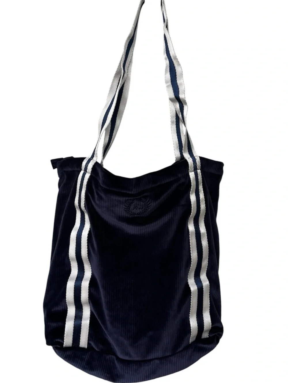 PINK Victorias Secret Velour Ribbed Navy Tote Bag Women